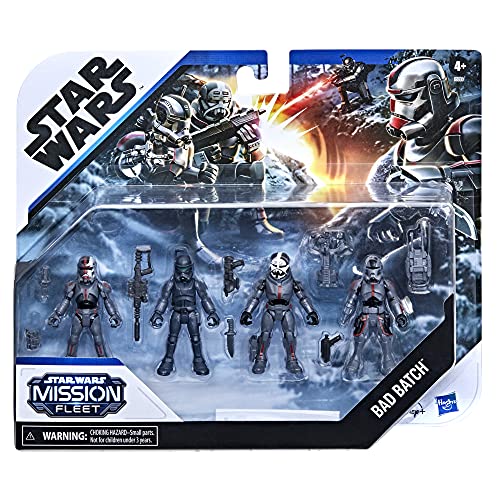 Hasbro- Star Wars Mission Fleet Action - Figuras de acción de ClonComando de 6 cm (4 Unidades) con Varios Accesorios, Juguetes para niños a Partir de 4 años (F5333)