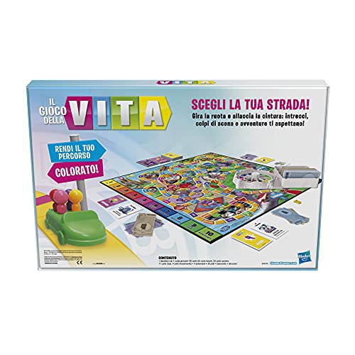 Hasbro The Game of Life F0800103 - Juego Familiar para niños a Partir de 8 años, Incluye Clavos de Colores