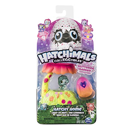 HATCHIMALS CASA Nido con LUZ Y Jardin Brillante Incluye Figura Mod. SDOS (Spin Master Toys 6044124)