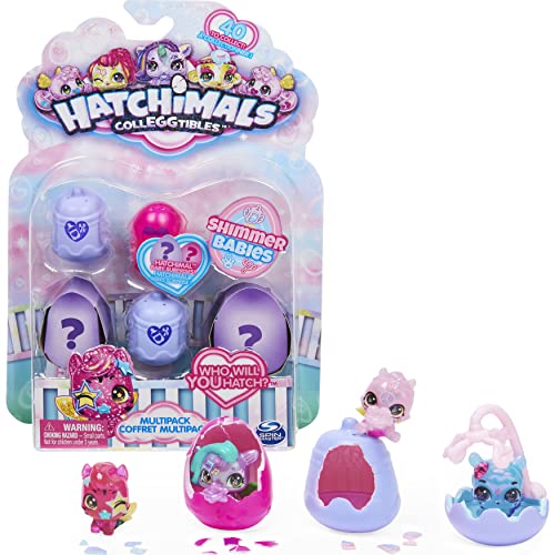 Hatchimals CollEGGtibles, Shimmer Babies Multipack con 4 Personajes y Accesorio Sorpresa (los Estilos Pueden Variar)