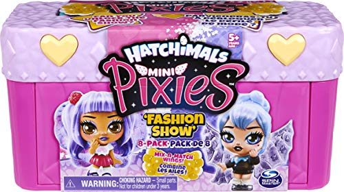 HATCHIMALS- Egg Col PixiesMultipack BP GML Mini Pixies, Fashion Show 8 Unidades de muñecas coleccionables de 3,8 cm con alas para Mezclar y Combinar (los Estilos Pueden Variar) (Spin Master 6059064)