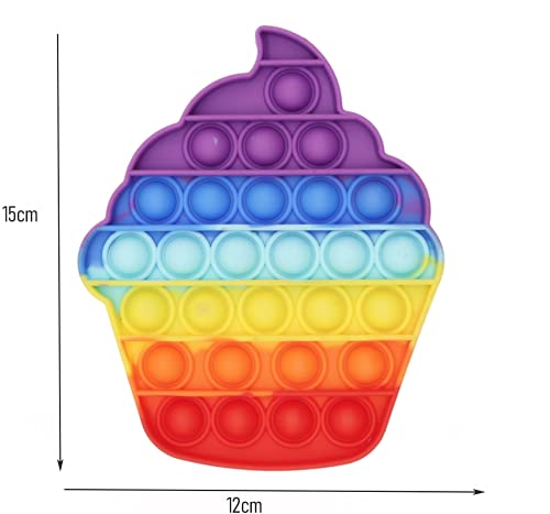 Havalokia – Muebles – Decoración – Juguete infantil – Fidget Toy de silicona – Antiestress – Juguete sensorial – Juguete antiestrés – Juguete agradable – Push Bubble (Cupcake)