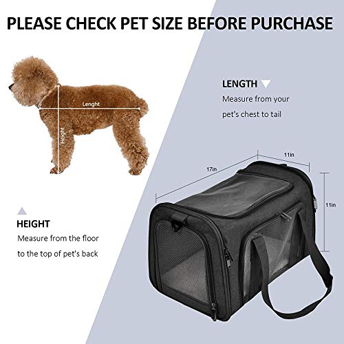 HEHUANG Pet Carrier Cat Mochila para Perros Messenger Carrier Asiento de Coche Basket Dog Booster Seat Soft Pet Travel Protector Bolsas para Perros, Negro