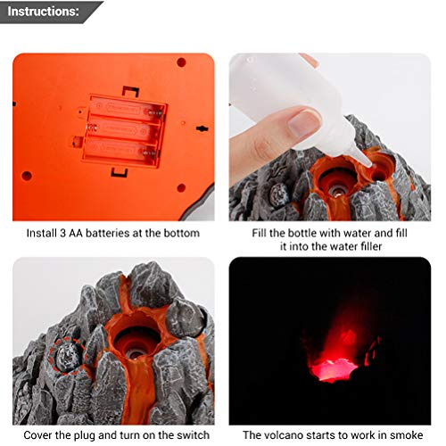 HEITIGN Modelo de Simulación de Erupción Volcánica, Juguete de Volcán Hecho a Mano para Niños DIY Modelo de Volcán Juguete Regalos de Cumpleaños para Niños Favores de Fiesta, Modelo de Volcán Vivo