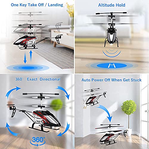 Helicóptero RC, Mini Helicóptero de Aleación con Control Remoto con Giroscopio y Luces LED de 3.5 Canales, Avión Interior y Exterior para Ventiladores de Avión, Juguete de Regalo para Niños niñas