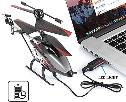 Helicóptero RC, Mini Helicóptero de Aleación con Control Remoto con Giroscopio y Luces LED de 3.5 Canales, Avión Interior y Exterior para Ventiladores de Avión, Juguete de Regalo para Niños niñas