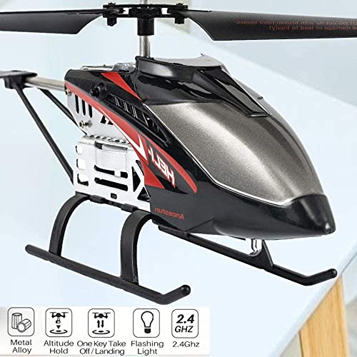 Helicóptero RC, Mini Helicóptero de Aleación con Control Remoto con Giroscopio y Luces LED de 3.5 Canales, Avión Interior y Exterior para Ventiladores de Avión, Juguete de Regalo para Niños niñas