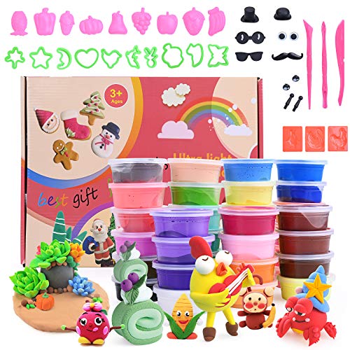 HellDoler 36 Colores Plastilina Arcilla Polimerica, DIY Plastilina para Niños Arcilla Mágica Ultraligera,Arcilla Mágica Manualidades para Niños,Arcilla de Manualidades niños,Accesorios de Animales