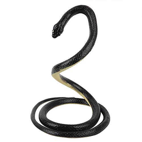 HERCHR Juguete de Serpiente de Goma Realista de 49 Pulgadas Juguetes de Broma de Juguete de Halloween(Negro)