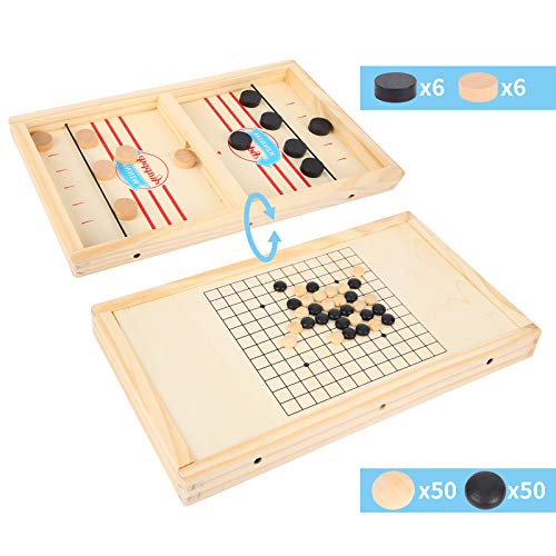 Herefun Hockey de Mesa Portatil, Catapulta Ajedrez Juego, Mesa de Tiro rápido Juego, Juego de Mesa de Hockey, Hockey de Mesa para Niños, Regalos de Cumpleaños para Niños (4)