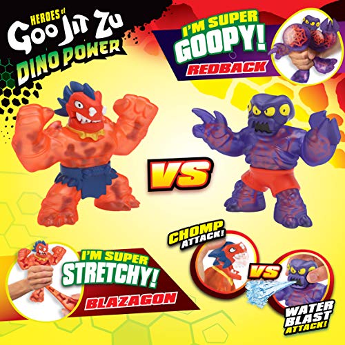 Heroes of Goo Jit Zu Dino Power Versus Pack – 2 Figuras de acción – Volcanic Rumble – Blazagon Vs Redback, 41111