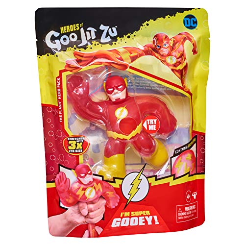 Heroes of Goo Jit Zu - Paquete de Juguete de Flash de DC, héroes Flexibles, pegajosos y elásticos, Color Rojo