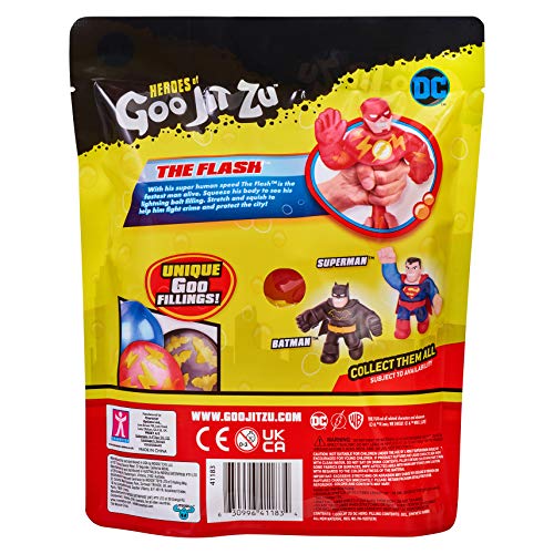 Heroes of Goo Jit Zu - Paquete de Juguete de Flash de DC, héroes Flexibles, pegajosos y elásticos, Color Rojo