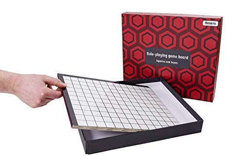 Hexers role playing game board: vinyl mat alternative - Dungeons and Dragons D&D DnD Pathfinder RPG play compatible - 27''x23'' - 1'' squares on one side, 1'' hexes on the other - Foldable & Dry Erase