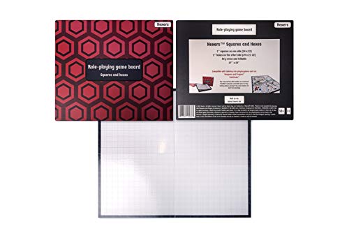 Hexers role playing game board: vinyl mat alternative - Dungeons and Dragons D&D DnD Pathfinder RPG play compatible - 27''x23'' - 1'' squares on one side, 1'' hexes on the other - Foldable & Dry Erase