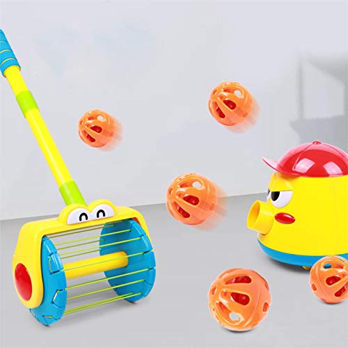 HHYSPA Electric Push Walker & Whirl Scoop a Ball Launcher Walker Set, Baby Vacuum Cleaner Toy, Automatic Ball Launcher for Kids, Baby Toddler Stroller Toy Puzzle Fun Launcher Toy for Children