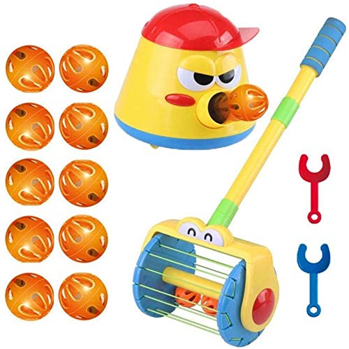 HHYSPA Electric Push Walker & Whirl Scoop a Ball Launcher Walker Set, Baby Vacuum Cleaner Toy, Automatic Ball Launcher for Kids, Baby Toddler Stroller Toy Puzzle Fun Launcher Toy for Children