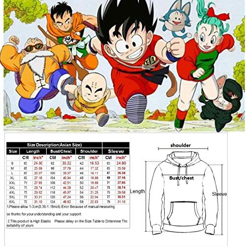 High Street Style Impresión 3D Anime Dragon Ball Sudadera con capucha Suéter Cuello redondo para niño Moda a estrenar Ropa deportiva suelta Suéter con capucha con bolsillos grandes