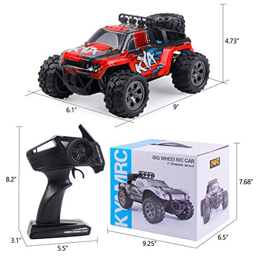 Highttoy Coche Teledirigido,Coche RC de Alta Velocidad 2.4GHz 20km/h Coche de Control Remoto Escala 1:18 Vehículo RC Camión Teledirigido Coche de Carreras Coche de Juguete Regalo para Niños Rojo