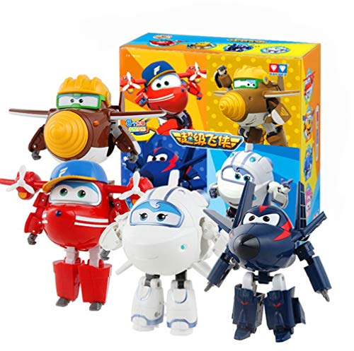 HIL Super Wings Jett Dizzy Donnie Jerome Combinación De 4 Piezas Plano Deformado Caja De Regalo Juguetes De Los Niños Vehículo Transformador Transformar-A-Bots Tripulación Del Aeropuerto Mundial