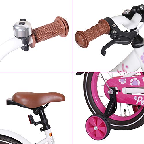 Hiland Bicicleta infantil para niñas de 4 años y más de 40 cm con soporte