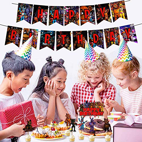 Hilloly 14Pcs Happy Birthday Supplies, Party Set, Birthday Party Decorations, Primeros de La Torta, Banner de Feliz Cumpleaños