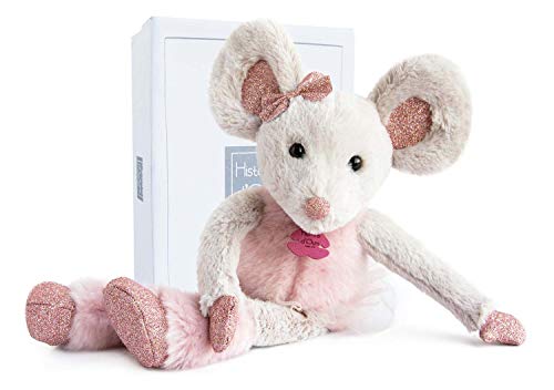 Histoire d'Ours - Peluche de ratón, 25 cm Rose Bonbon Talla:Moyenne/37 cm