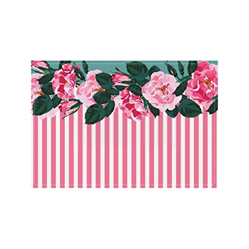 HJHJJ Jigsaw Puzzles Horizontal Striped Pattern Rose Peony Leaves Kids Adult Funny Puzzle Educational Intellectual Decompressing Fun Family Game