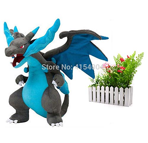 HJYAAA Peluches Peluches Mega Charizard X Mega Evolución Peluche Animal Peluche De Calidad Juguetes Gran Regalo para Niños 23 Cm