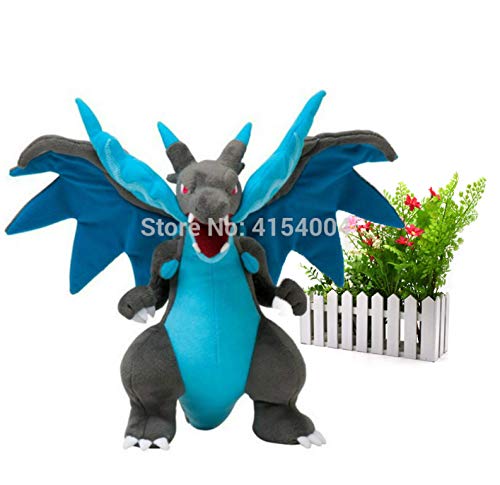 HJYAAA Peluches Peluches Mega Charizard X Mega Evolución Peluche Animal Peluche De Calidad Juguetes Gran Regalo para Niños 23 Cm