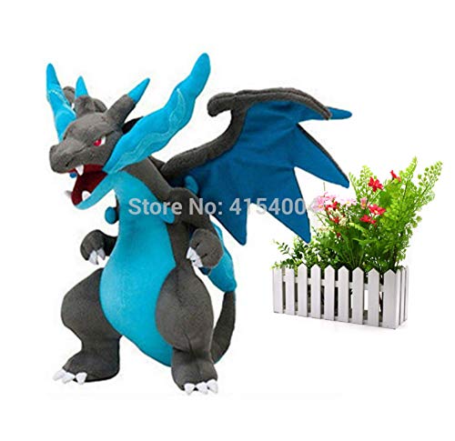 HJYAAA Peluches Peluches Mega Charizard X Mega Evolución Peluche Animal Peluche De Calidad Juguetes Gran Regalo para Niños 23 Cm