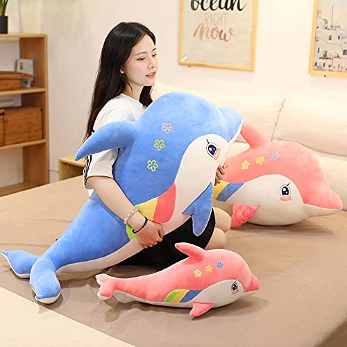 HJYHXY 70cm delfín de Peluche de Juguete muñeca de Tela muñeca durmiendo Larga Almohada muñeca Regalo-Blue_70cm