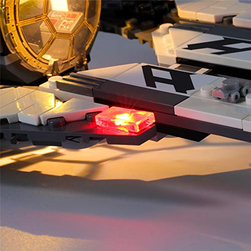 HLEZ Conjunto de Luces Lluminación para Interceptor Tie Black Ace Modelo de Bloques de Construcción, Kit de luz LED Compatible con Lego 75242 (Modelo Lego no Incluido)