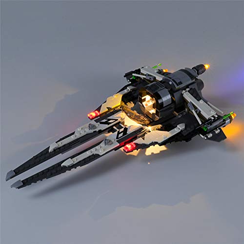 HLEZ Conjunto de Luces Lluminación para Interceptor Tie Black Ace Modelo de Bloques de Construcción, Kit de luz LED Compatible con Lego 75242 (Modelo Lego no Incluido)