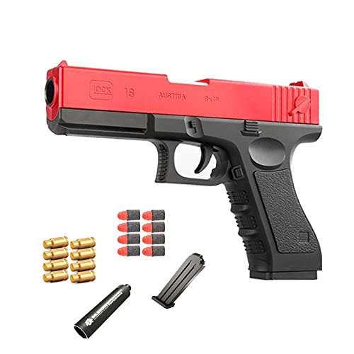 Hnjxyh Pistolas de Juguete Multiusos, Pistola de Juguete de Bala Suave para niños, Pistola Falsa Estilo M1911, Pistola de Juguete para niños, Juguete de Pistola de bláster de tamaño 1: 1 Realista-Red