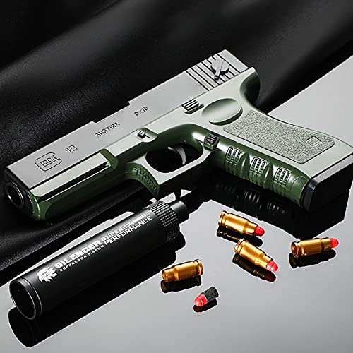 Hnjxyh Pistolas de Juguete Multiusos, Pistola de Juguete de Bala Suave para niños, Pistola Falsa Estilo M1911, Pistola de Juguete para niños, Juguete de Pistola de bláster de tamaño 1: 1 Realista-Red