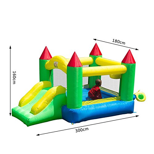 HOMCOM Castillo Hinchable 300x180x160cm Castillos Infantiles Juego Niños de 3 a 10 Años