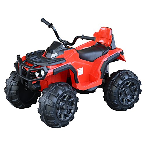 HOMCOM Quad Eléctrico Niño Coche Eléctrico Cuatrimoto Batería 12V con MP3 Radio Luces Sonidos 103,5x69,5x70 cm Carga 30kg