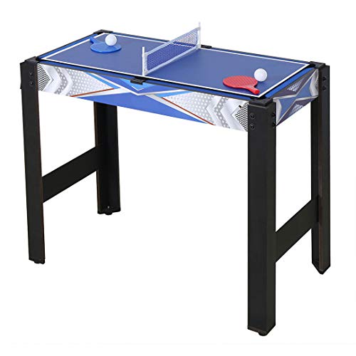 homelikesport Mesa Multijuegos 5 En 1 Mesa de Futbolin Mesa Billar Mesa Pingpong (Mesa Billar Futbolín Pingpong Bacloncesto y Hockey) Deportes y Interes