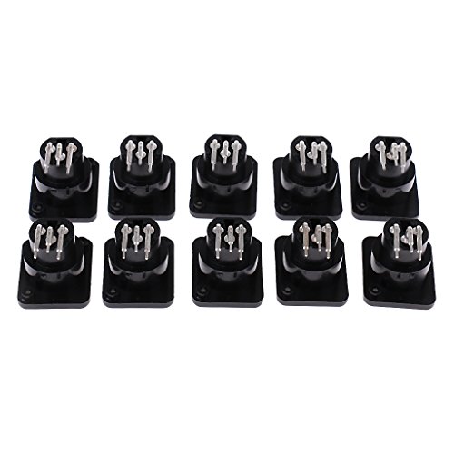 Homyl 10pcs XLR 3 Pin Hembra Jack Montaje de Panel Conector de Zócalo para Placa de Circuito Impreso