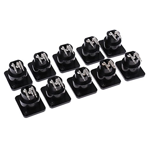 Homyl 10pcs XLR 3 Pin Hembra Jack Montaje de Panel Conector de Zócalo para Placa de Circuito Impreso