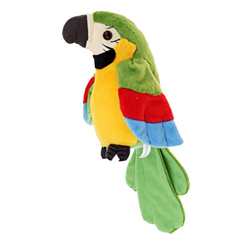 Homyl Juguete Loro Hablando Peluche Animal Forma Regalo para Niños - Verde