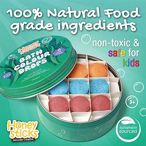 Honeysticks Sales de baño Naturales Infantiles – Ingredientes Naturales – para Tener los baños más Divertidos – Sin Fragancia – 36 cápsulas