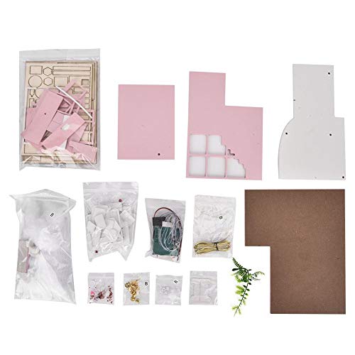 Hongzer Kit de casa de muñecas Rosa de Bricolaje, Kits de Modelo de casa de muñecas de Loft de Madera en Miniatura Rosa Hecha a Mano de Bricolaje, Regalo para niñas, Regalos para niños