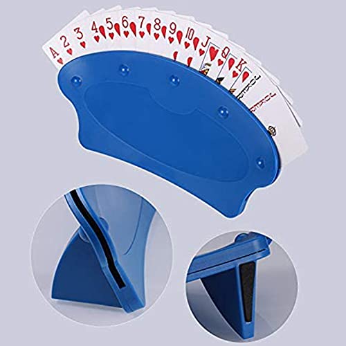 Hoobao 2 Piezas Soporte para Naipes, Porta Naipes Estable, Playing Card Holder,Plastic Poker Rack Juego de Cartas Titular,DiseñO Curvado Soporte de Poker, para Juego de Cartas para NiñOs y Ancianos