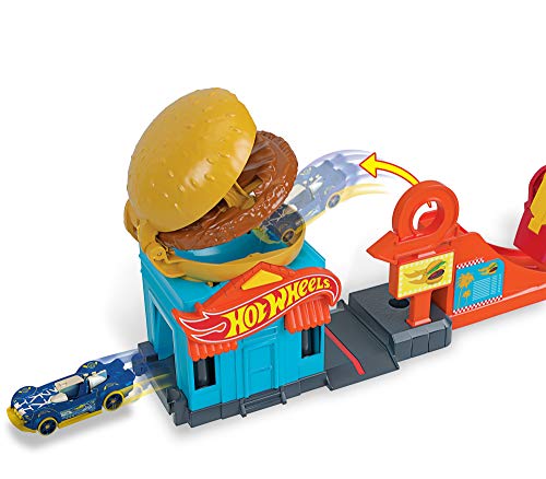 Hot Wheels City Hambugueseria Pista de Coches de Juguete (Mattel Gjk73)