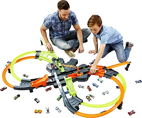 Hot Wheels - Colossal Crash, pista de acrobacias aéreas para coches de juguete regalo niños y niñas +5 años (Mattel GWT41)