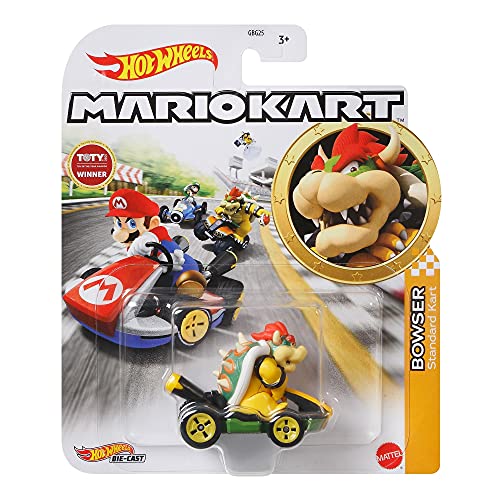 Hot Wheels Mario Kart - Vehículo metálico 1/64 Bower Standard Kart