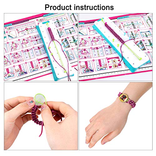 HOWAF Friendship Bracelets Making Kit for Girls Teens Learn to Braid Weaving Bracelets Jewelry-Making Crafting for Girls Birthday, Bracelet Maker Loom Band Spools Design Booklets