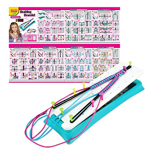 HOWAF Friendship Bracelets Making Kit for Girls Teens Learn to Braid Weaving Bracelets Jewelry-Making Crafting for Girls Birthday, Bracelet Maker Loom Band Spools Design Booklets